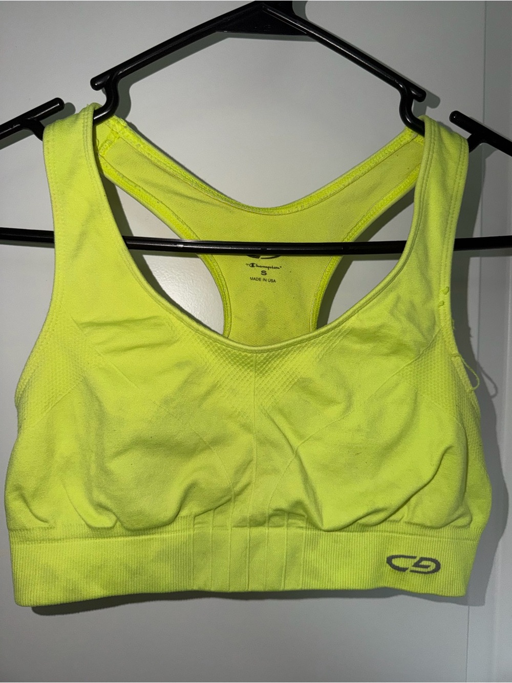 Champion Neon Yellow Racerback Sports Bra - Seamless Support